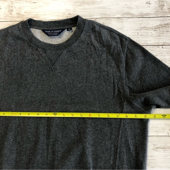 POLO GOLF Ralph Lauren Men Grey Crewneck Long Sleeve Pullover Sweater Sz M - Picture 6 of 9